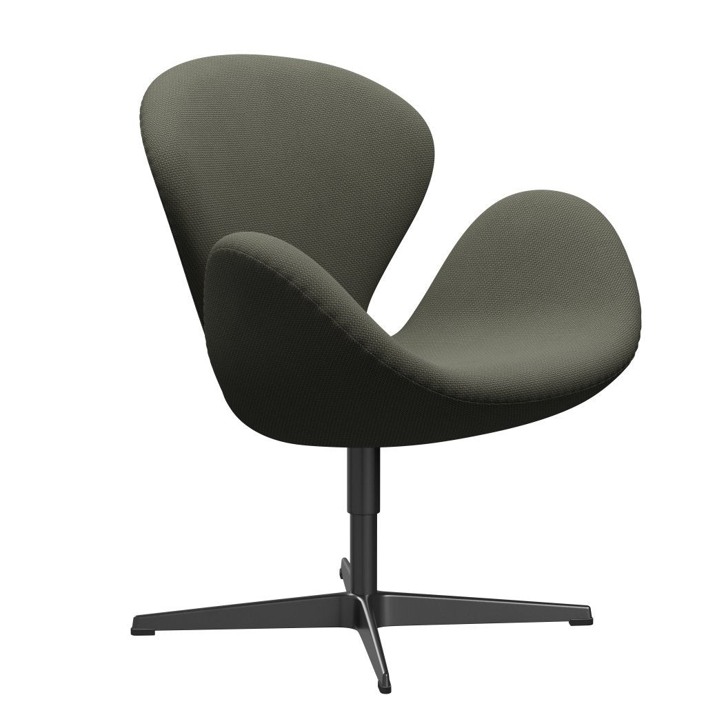 Fritz Hansen Swan Lounge stoel, zwart gelakt/diablo warm grijs