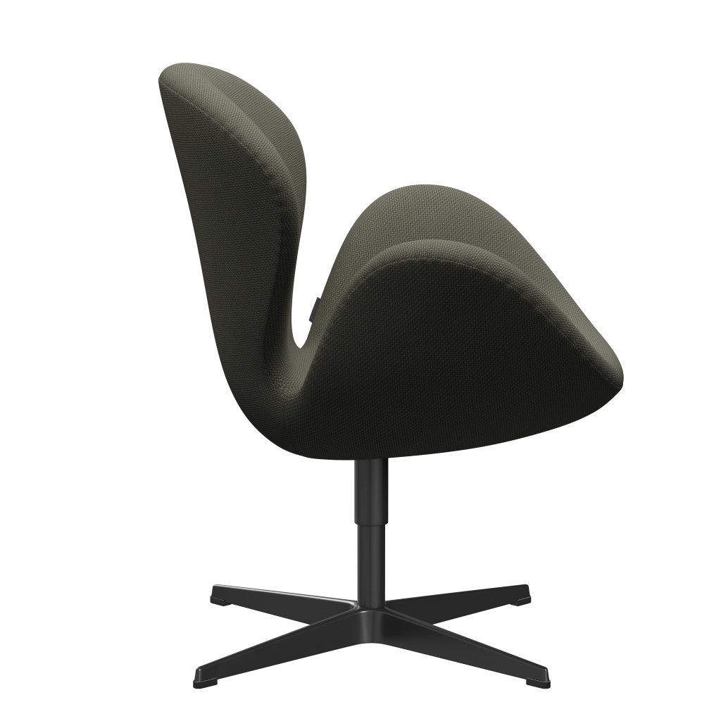 Fritz Hansen Chaise de salon de cygne, noire laqué / diablo chaud gris