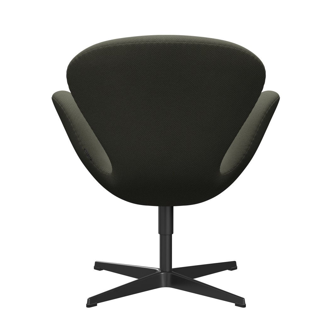 Fritz Hansen Chaise de salon de cygne, noire laqué / diablo chaud gris