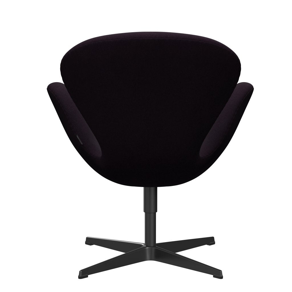 Fritz Hansen Swan Lounge Chair, Black Lacquered / Divina Aubergine (376)