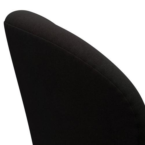 Fritz Hansen Chaise de salon de cygne, noire laqué / divina brun foncé (384)