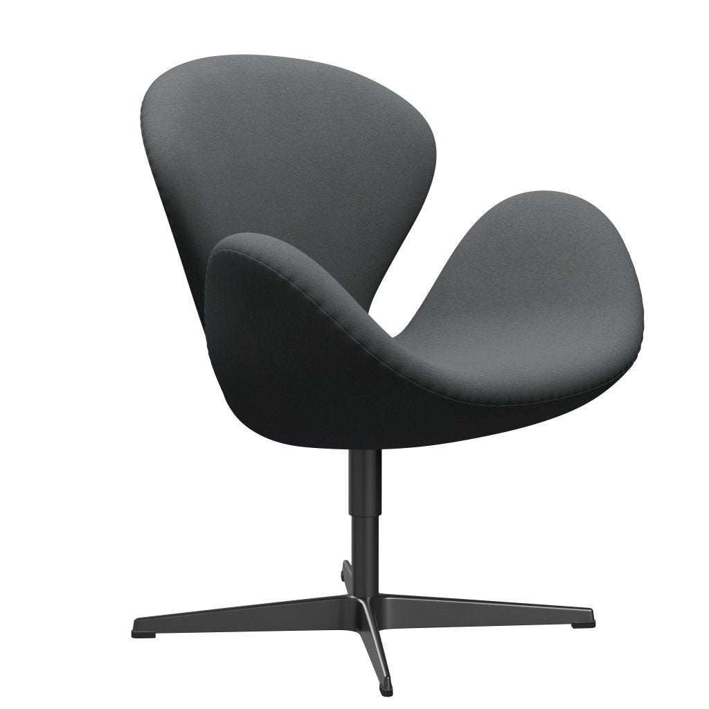 Fritz Hansen Swan Lounge -stoel, zwart gelakt/divina donkergrijs