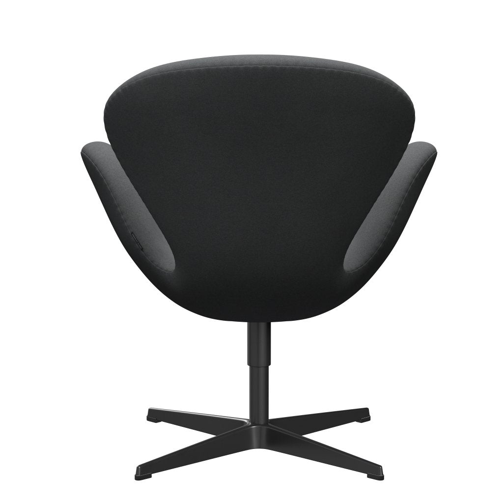 Sedia fritz Hansen Swan Lounge, laccatura nera/Divina Grigio scuro