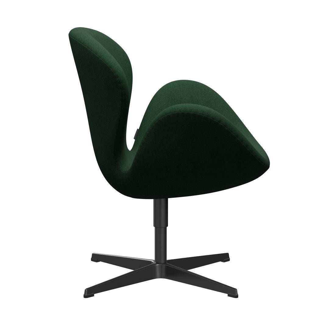 Fritz Hansen Swan Lounge Stuhl, Black Lacked/Divina Dark Green (876)