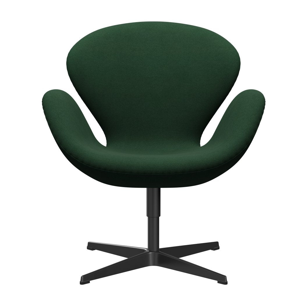 Sedia da salotto Fritz Hansen Swan, verde scuro laccato nero/Divina (876)