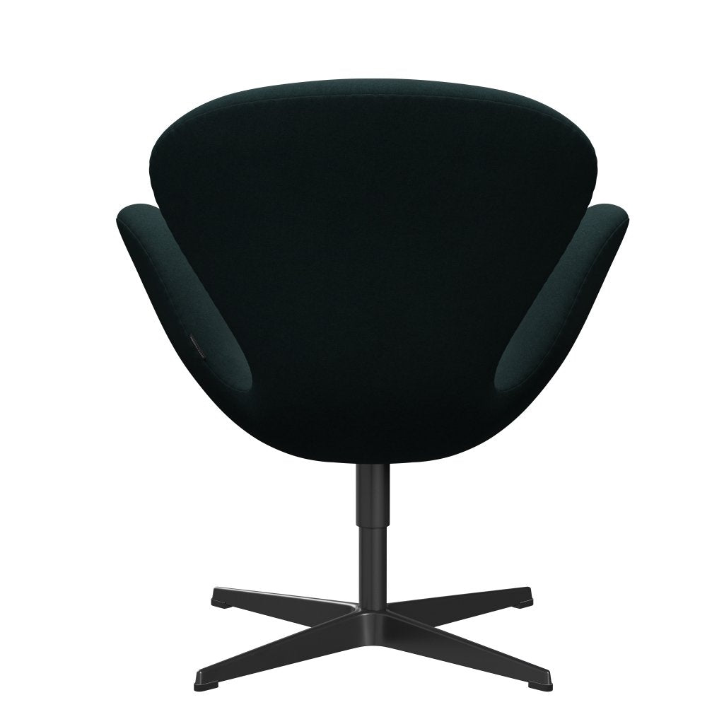 Sedia da salotto Fritz Hansen Swan, verde scuro laccato nero/Divina (886)