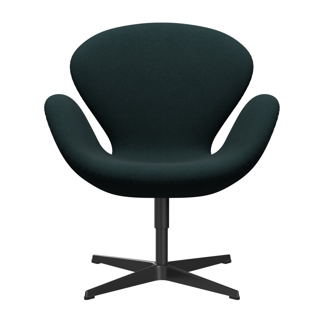 Sedia da salotto Fritz Hansen Swan, verde scuro laccato nero/Divina (886)