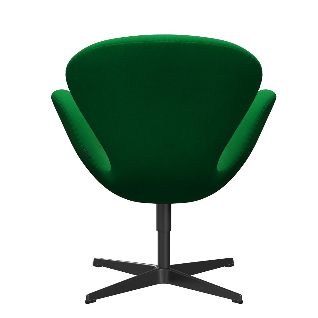 Fritz Hansen Chaise salon de cygne, noire laquée / divina Green Green