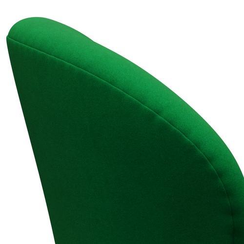 Fritz Hansen Chaise salon de cygne, noire laquée / divina Green Green