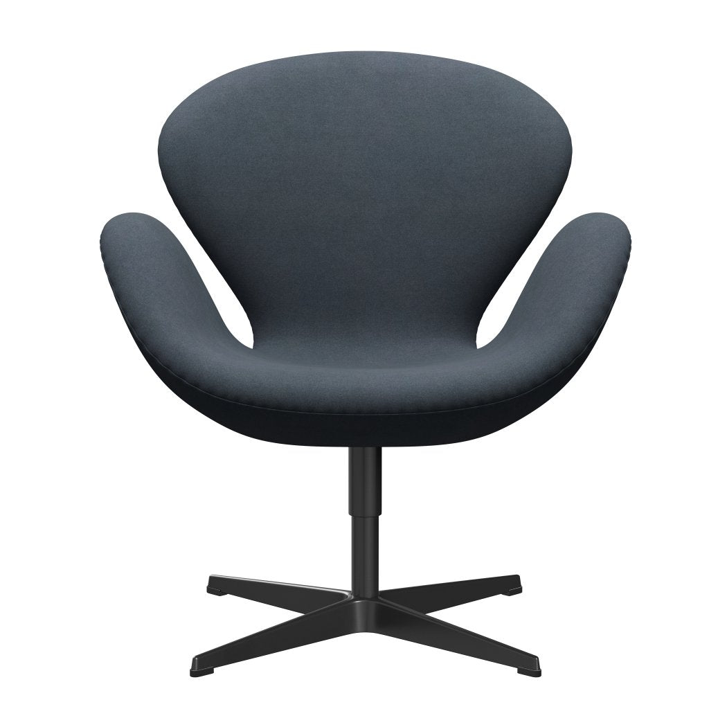 Fritz Hansen Chaise salon de cygne, laquée noire / divina gris