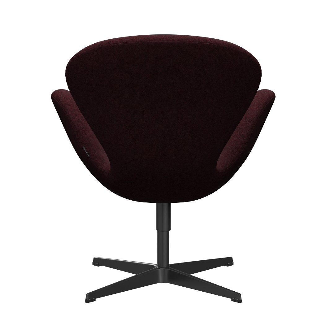 Fritz Hansen Chaise salon de cygne, noir laqué / divina melange rose foncé