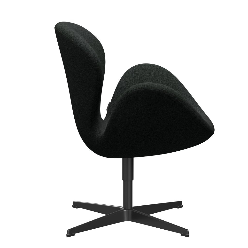 Sedia fritz Hansen Swan Lounge, laccatura nera/Divina Melange Salt & Pepe