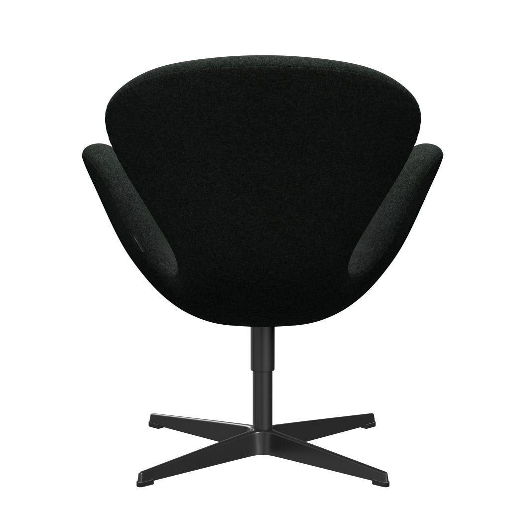 Silla de salón Fritz Hansen Swan, lacado negro/Divina Melange Salt & Pepper