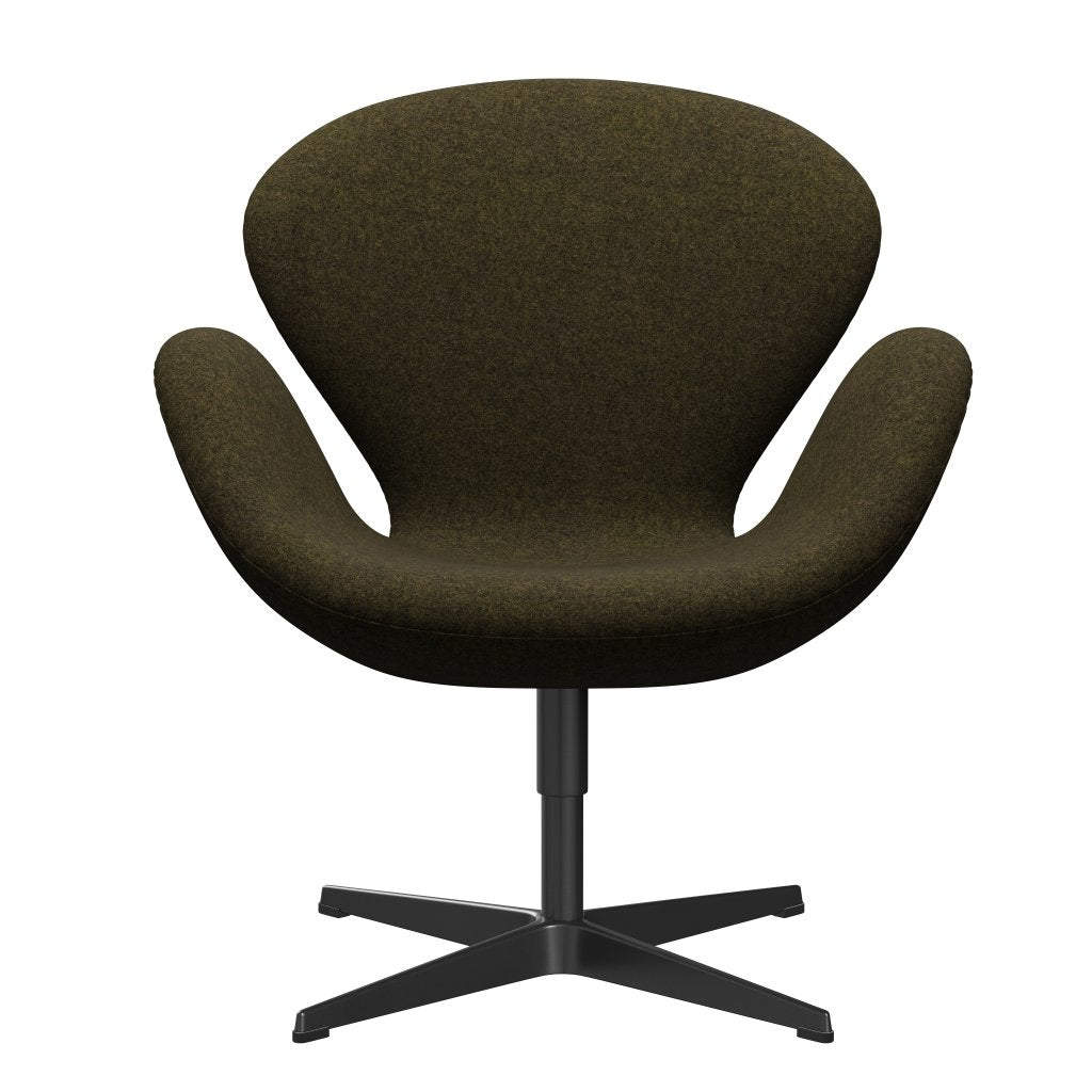 Fritz Hansen Swan Lounge Sillón, Oliva negra lacada/Divina Melange Dusty