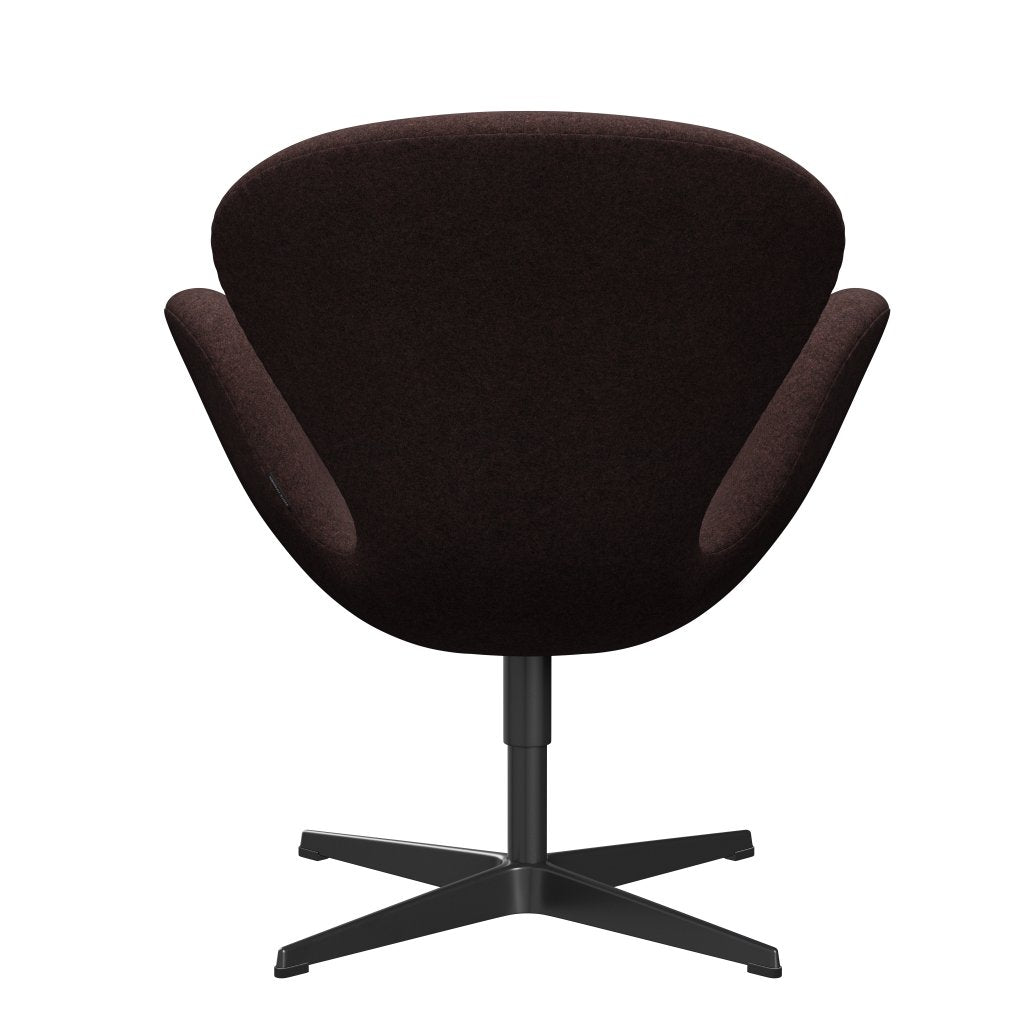 Fritz Hansen Swan Lounge Chair, schwarzer lackierter/Divina Melange Staubviolett