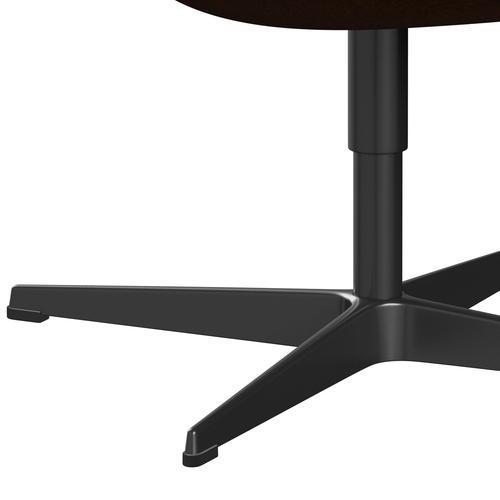 Silla de salón de cisne Fritz Hansen, lacado negro/divina melange quemada naranja