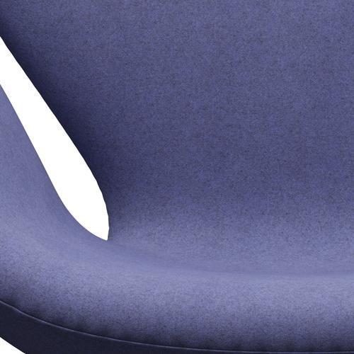 Fritz Hansen Chaise de salon de cygne, lumière violette de mélange laquée noire / divina