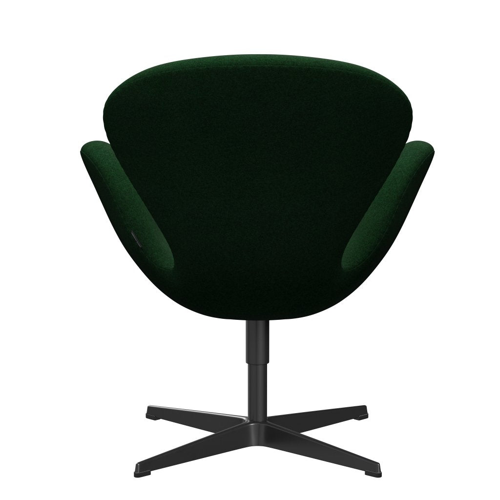 Fritz Hansen Joutsen lounge -tuoli, musta lakattu/divina melange forest Green Green