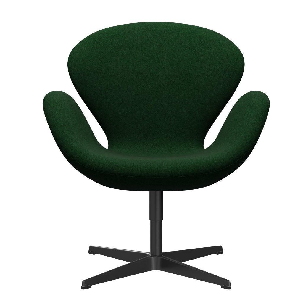 Fritz Hansen Joutsen lounge -tuoli, musta lakattu/divina melange forest Green Green