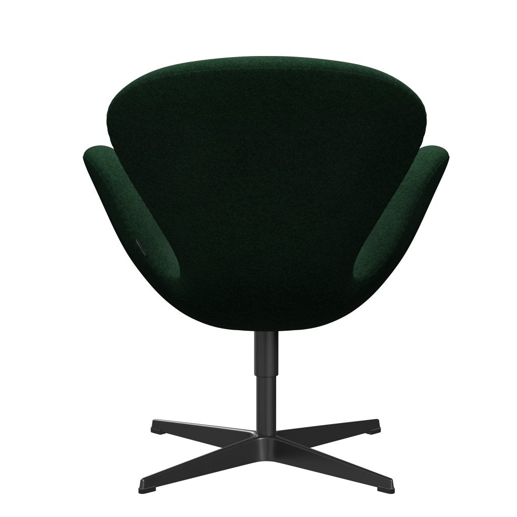 Fritz Hansen Chaise salon de cygne, noir de laquée / divina melange chaud vert foncé