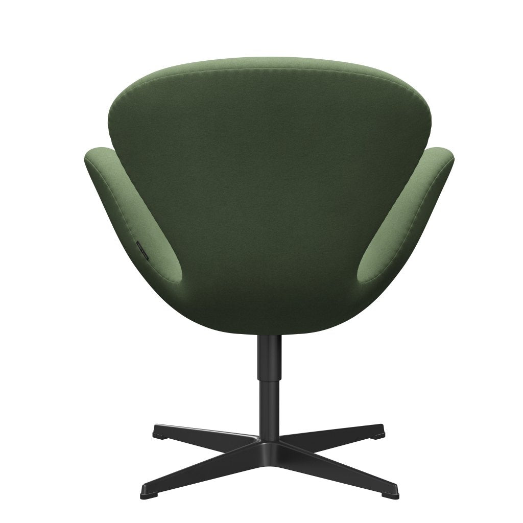 Fritz Hansen Chaise de salon de cygne, noir de laquée / divina vert olive