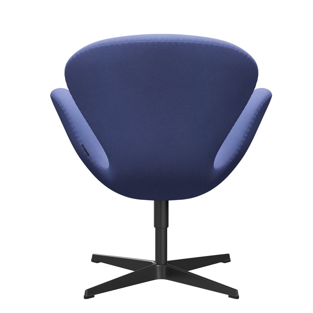 Fritz Hansen Chaise salon de cygne, noir laqué / divina bleu pastel