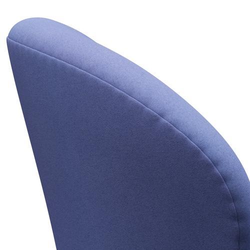 Fritz Hansen Chaise salon de cygne, noir laqué / divina bleu pastel