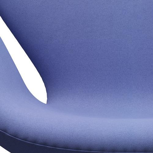 Fritz Hansen Chaise salon de cygne, noir laqué / divina bleu pastel