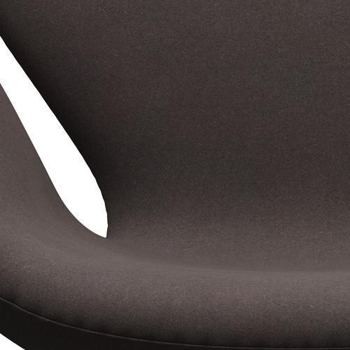 Fritz Hansen Swan Lounge Chair, Black Lacquered/Divina Pastell Brown