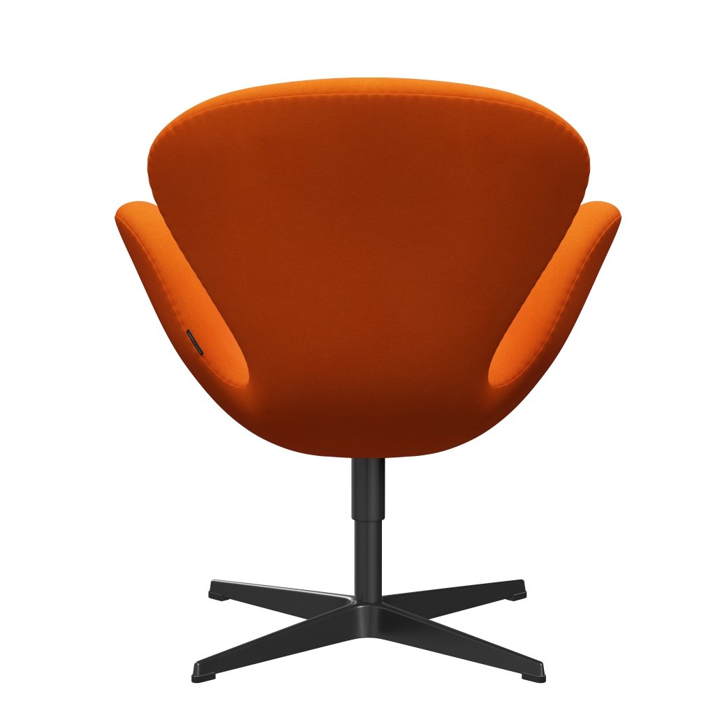 Fritz Hansen Swan Lounge Silla, lacado negro/Divina Pastello Naranja