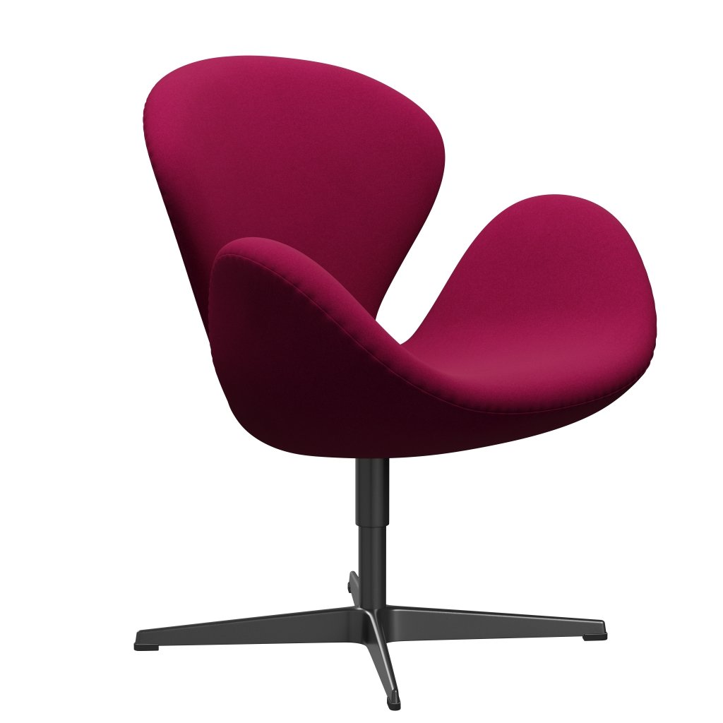 Fritz Hansen Chaise salon de cygne, noir laqué / divina rose foncé