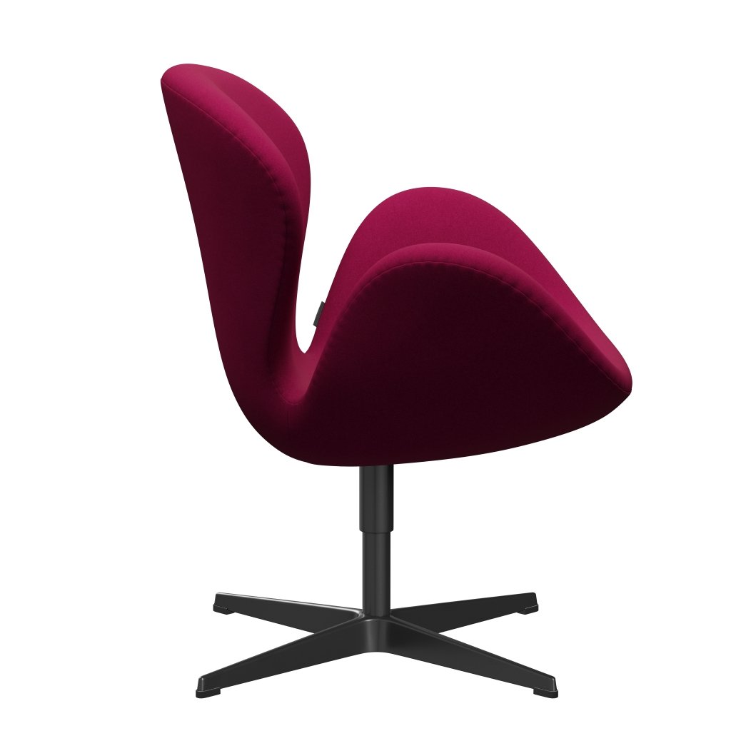 Fritz Hansen Chaise salon de cygne, noir laqué / divina rose foncé