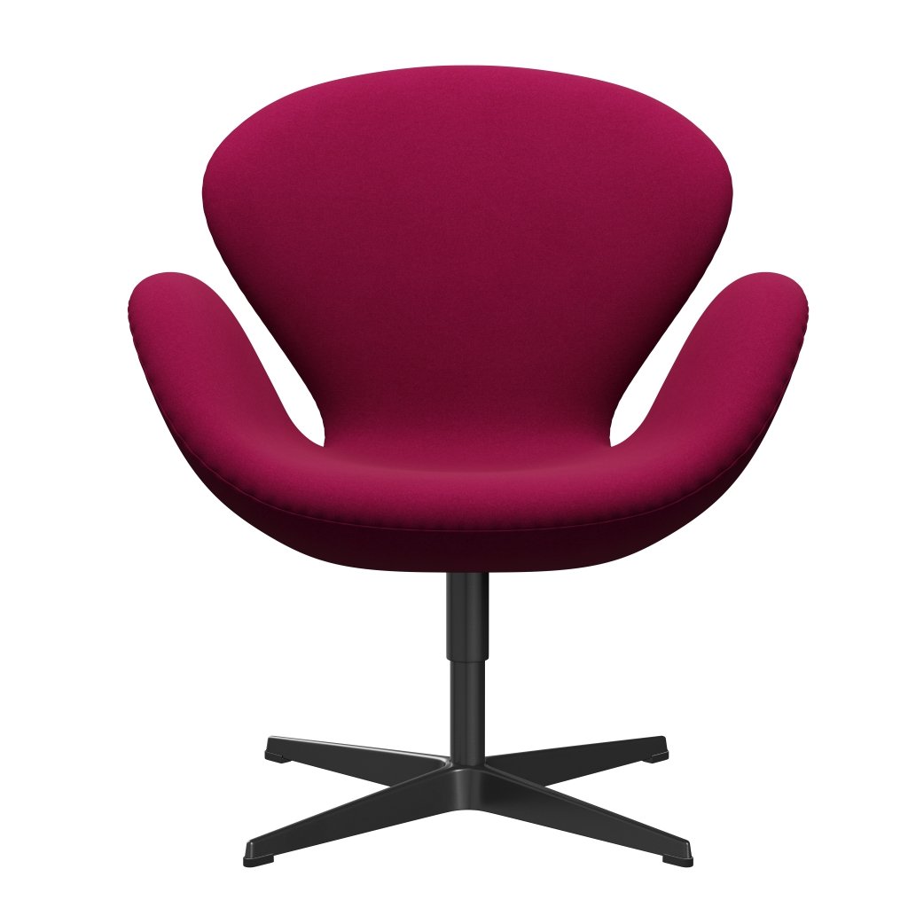 Silla de salón Fritz Hansen Swan, lacado negro/Divina Pink Dark