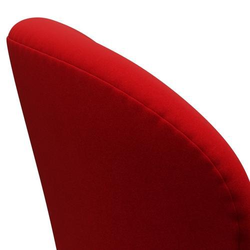 Fritz Hansen Chaise de salon de cygne, noir laqué / divina rouge (623)