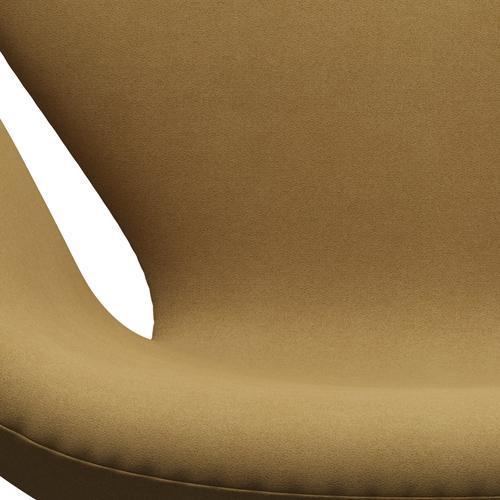 Fritz Hansen Chaise salon de cygne, lumière de sable de laquée / divina noire