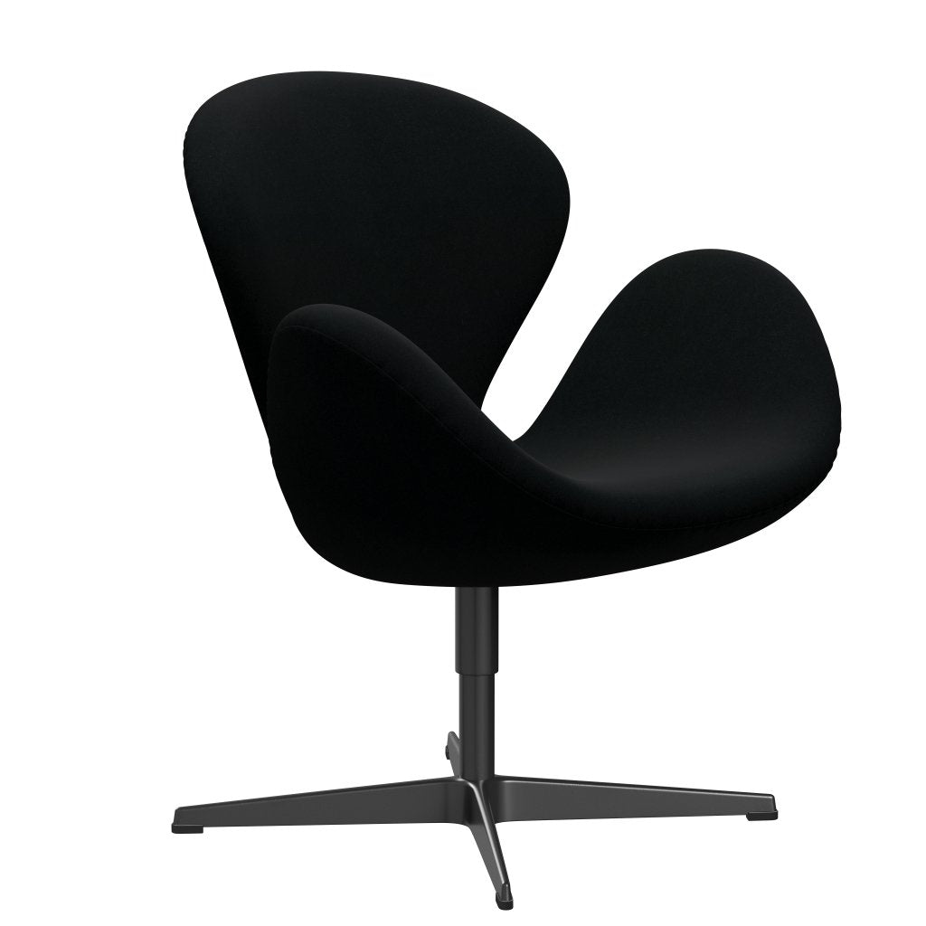 Fritz Hansen Swan Lounge Chair, Black Lacquered/Divina Black