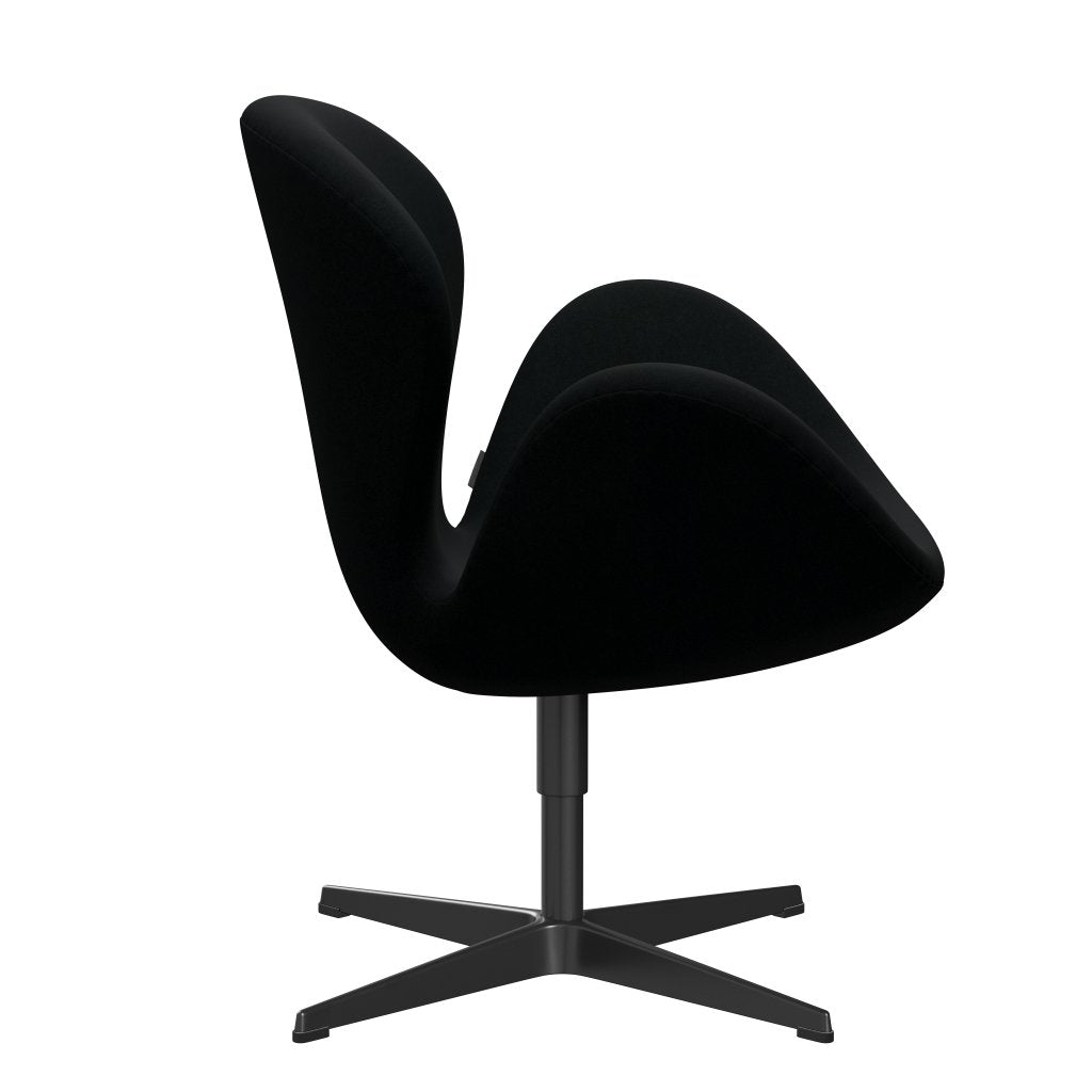 Fritz Hansen Chaise salon de cygne, noir laqué / divina noir