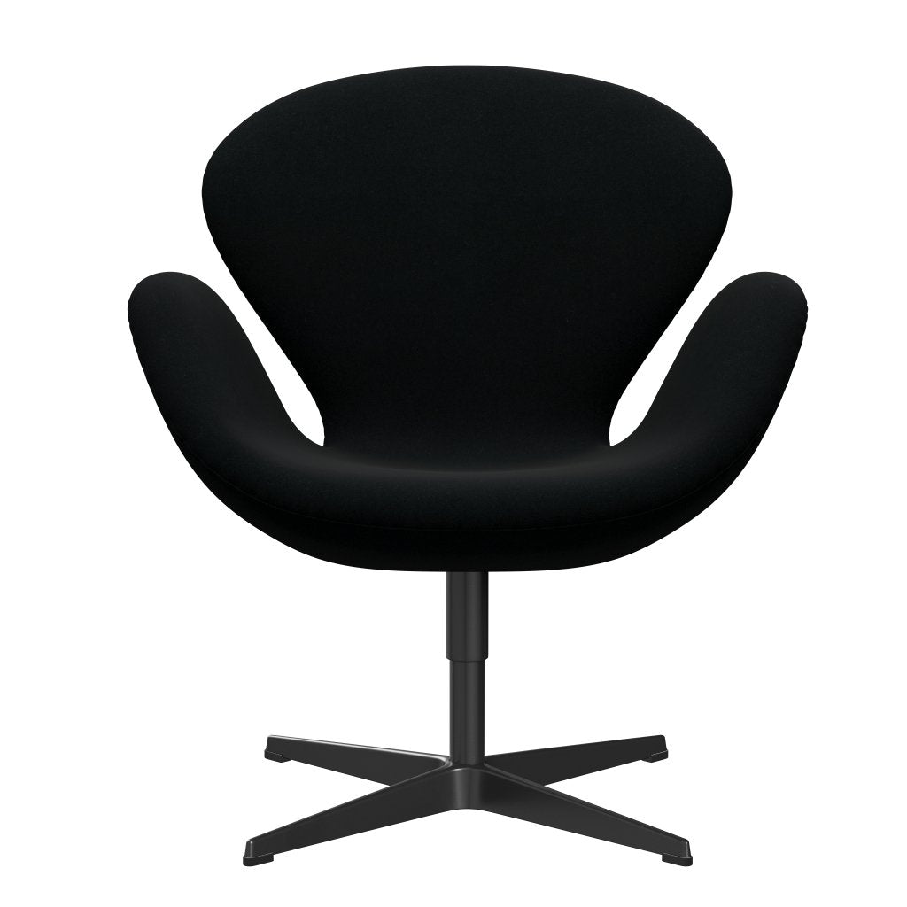 Fritz Hansen Chaise salon de cygne, noir laqué / divina noir