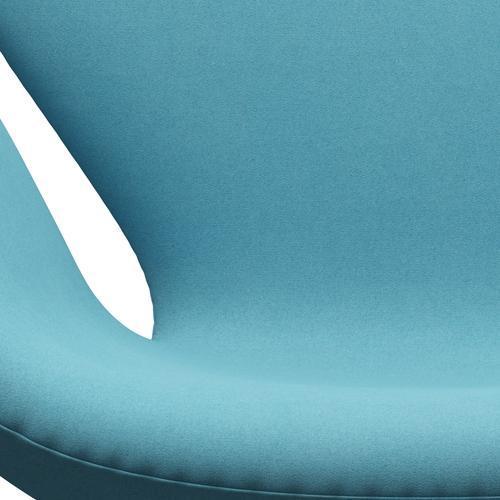 Fritz Hansen Chaise salon de cygne, lumière turquoise laquée noire / divina