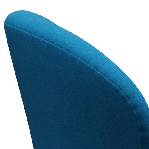 Fritz Hansen Chaise de salon de cygne, Turquoise laquée noire / divina