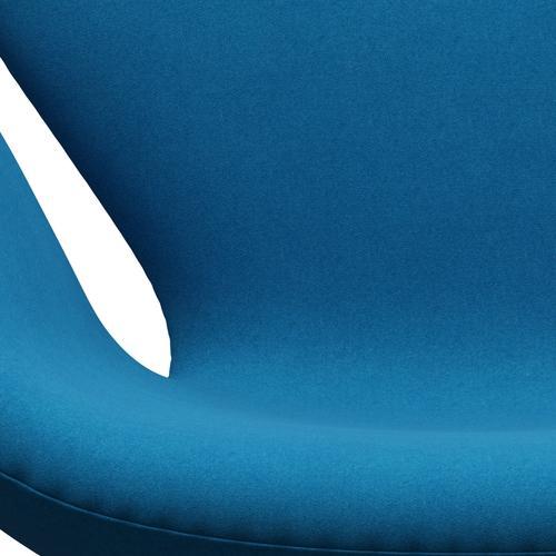 Fritz Hansen Chaise de salon de cygne, Turquoise laquée noire / divina