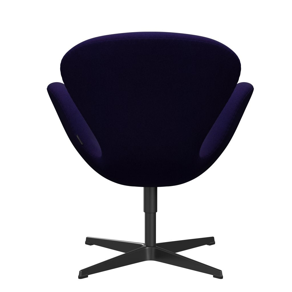 Fritz Hansen Swan Lounge Chair, Black Lacquered/Divina Violet Dark (692)