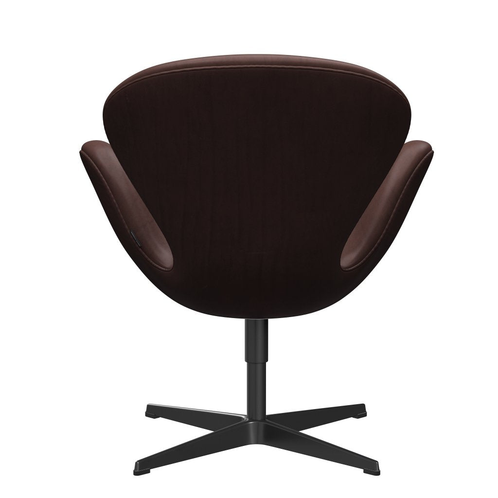 Sedia fritz Hansen Swan Lounge, cemento laccato nero/abbraccio