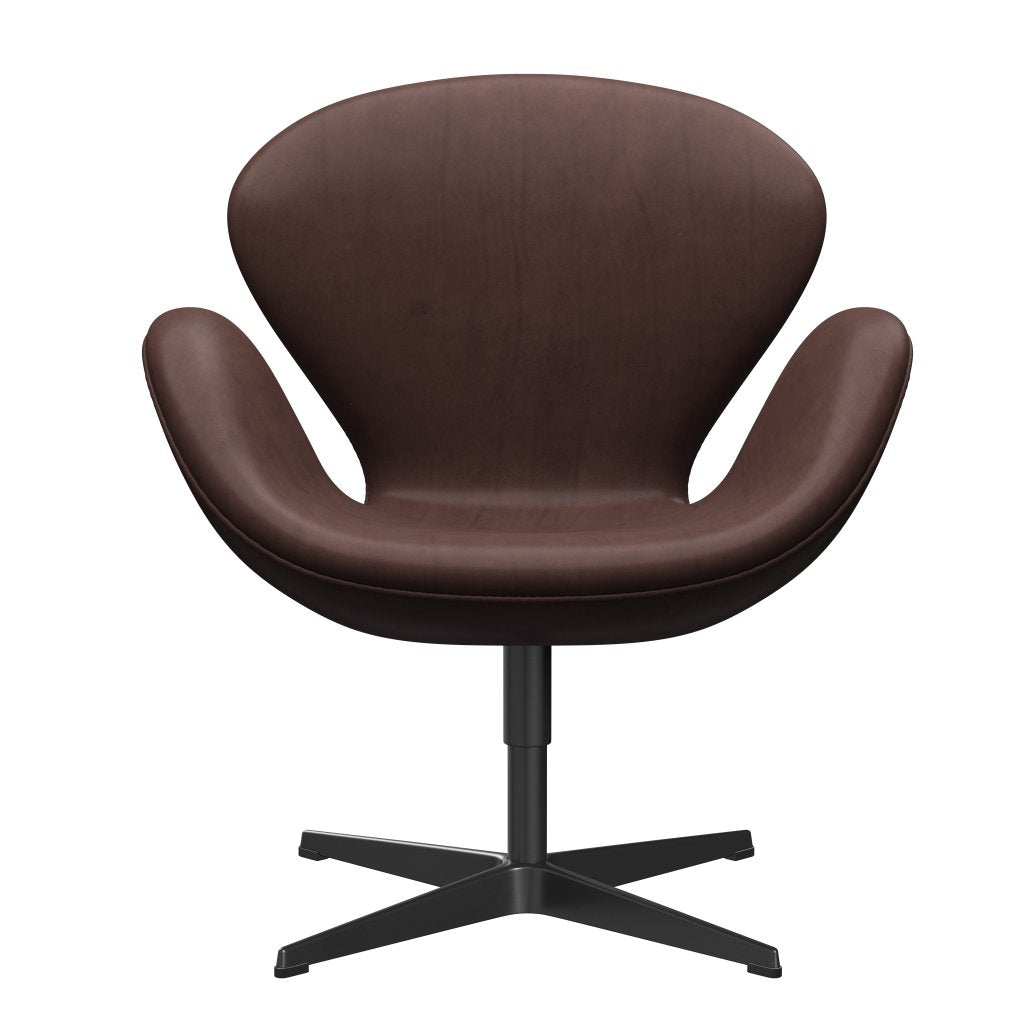 Sedia fritz Hansen Swan Lounge, cemento laccato nero/abbraccio