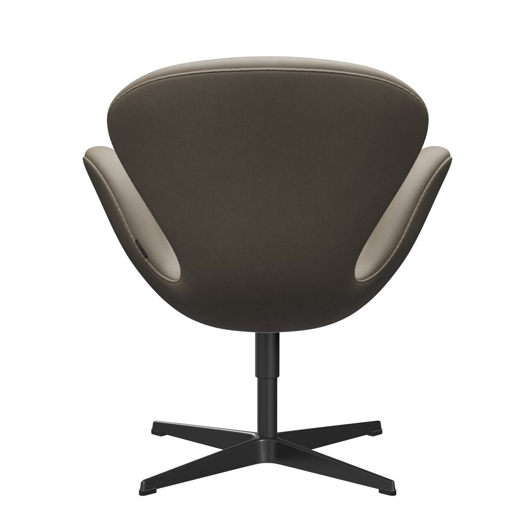 Sedia fritz Hansen Swan Lounge, laccatura nera/grigio chiaro essenziale