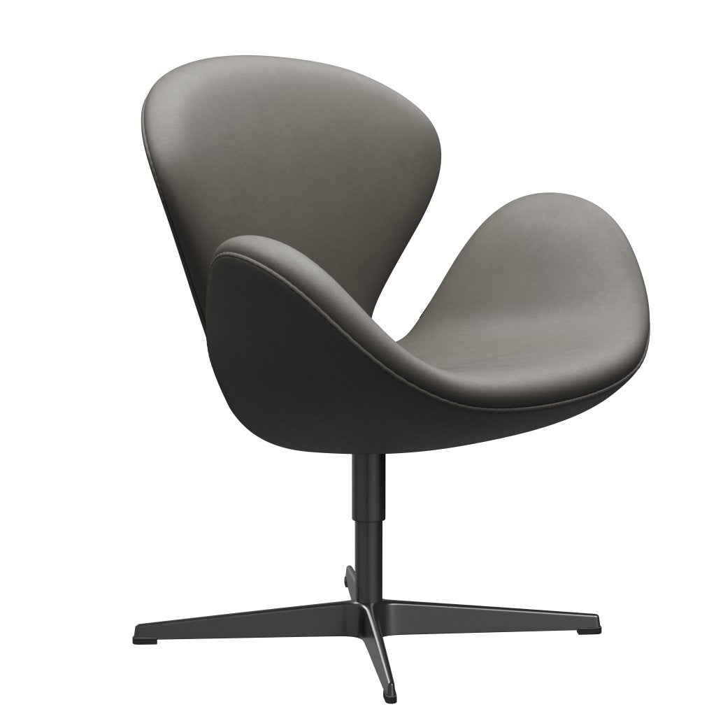 Fritz Hansen Chaise salon de cygne, lave laquée / essentielle noire