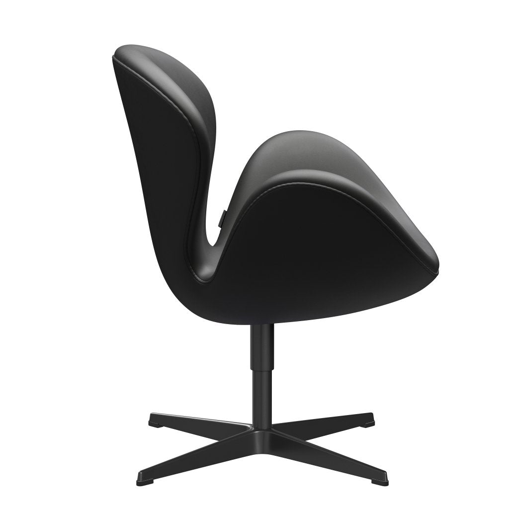 Sedia fritz Hansen Swan Lounge, nero laccato/essenziale