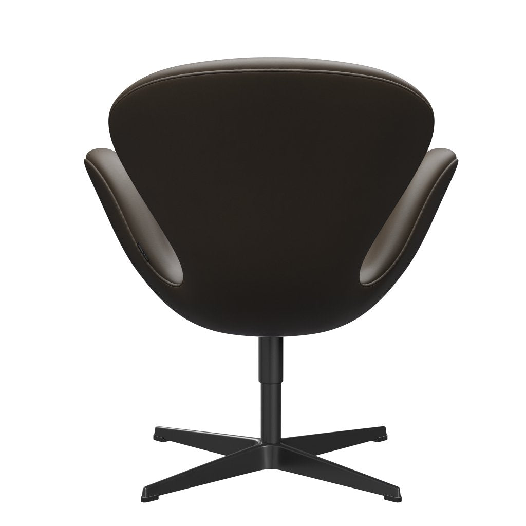 Silla de salón de cisne Fritz Hansen, piedra negra lacada/esencial