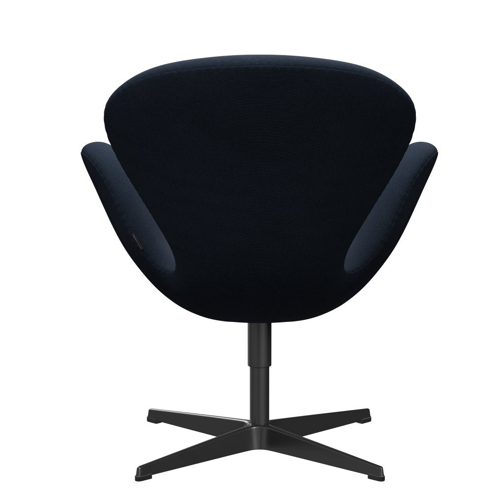 Fritz Hansen Chaise salon de cygne, anthracite bleu laqué noir / renommée