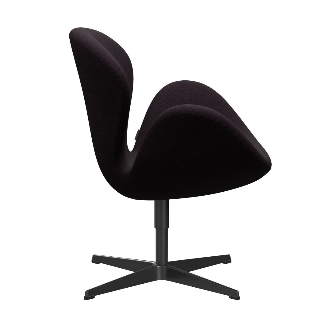 Fritz Hansen Chaise salon de cygne, noir de laquée / renommée (61108)